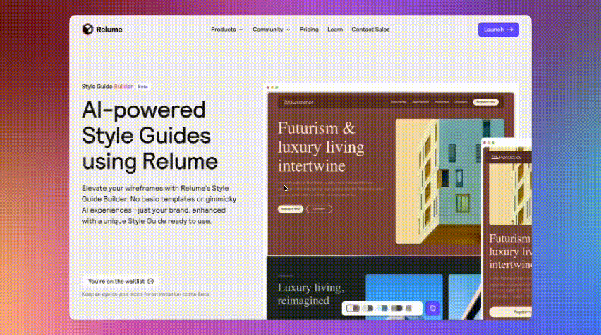 Relume landing page example