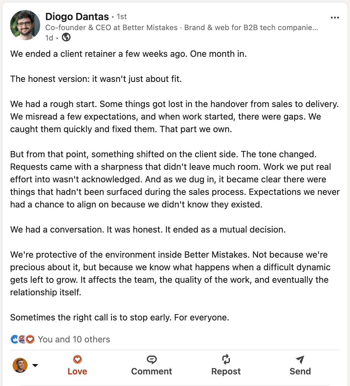 Better Mistakes, a Webflow studio built on honest, long-term partnerships